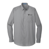 Gusty Grey Port Authority Long Sleeve Poplin Shirt product image on white background