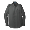 Graphite Port Authority Long Sleeve Poplin Shirt product image on white background