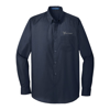 River Blue Navy Port Authority Long Sleeve Poplin Shirt product image on white background