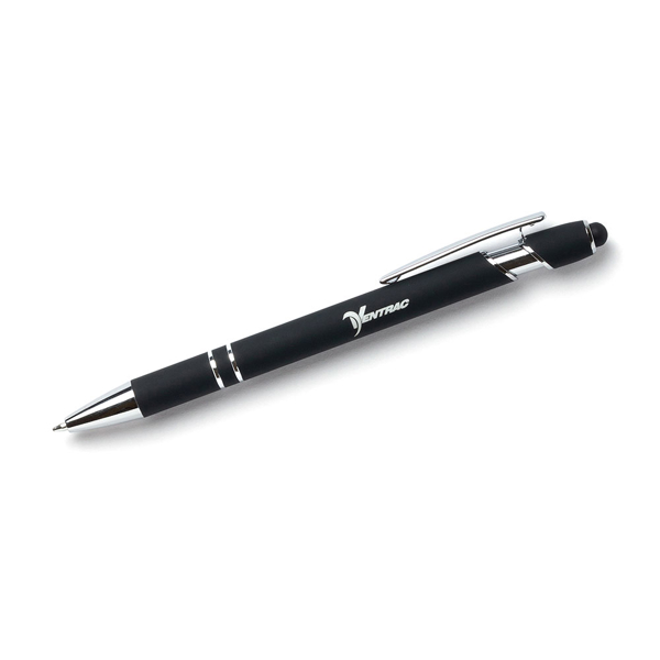 Image of a black stylus pen with Ventrac logo