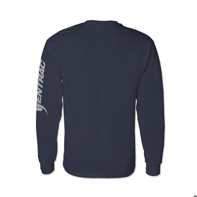 Image of a Long Sleeve Logo Tee- Navy with a Ventrac logo on it