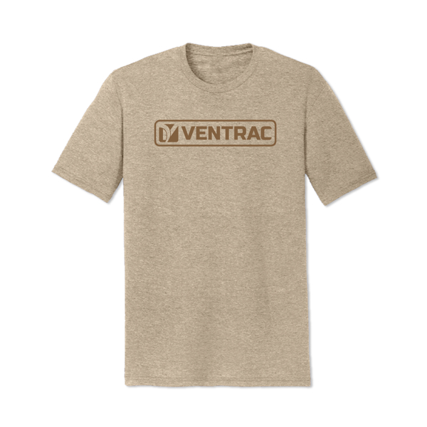 Image of a Tan Logo Tee Class with a Ventrac logo on it